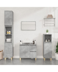 Armoire de salle de bain gris béton 30x30x190 cm | Mobilier & Déco