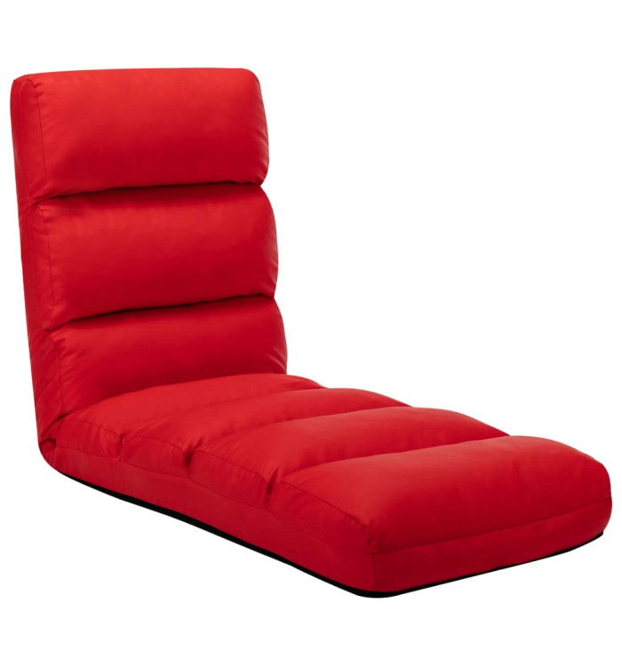 Chaise pliable de sol Rouge Similicuir | Mobilier & Déco