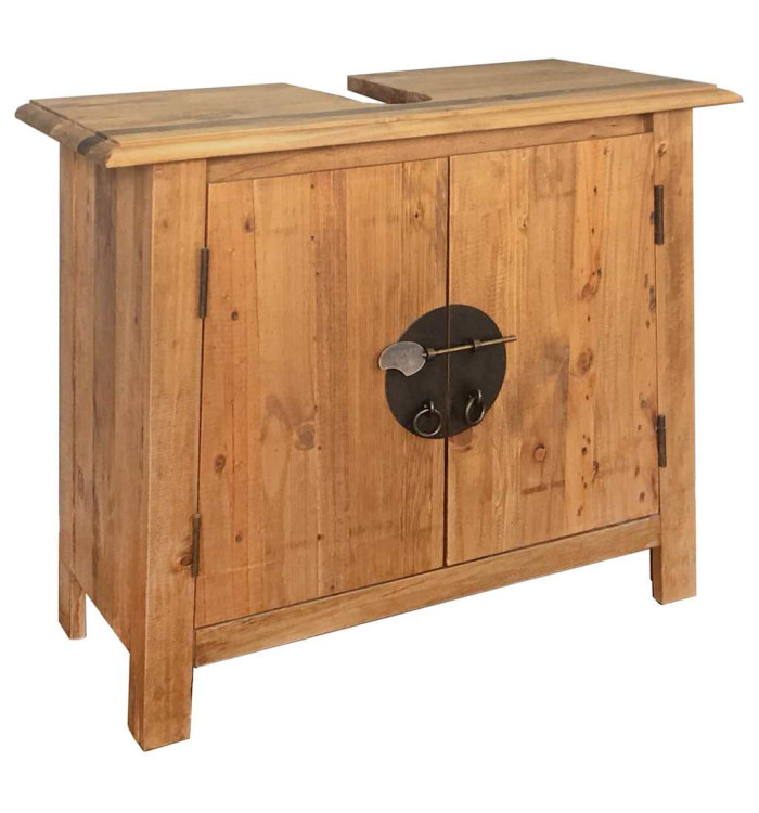 Meuble-lavabo de salle de bains pin massif 70x32x63 cm | Mobilier & Déco