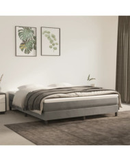 Cadre de lit sans matelas gris clair 180x200 cm velours | Mobilier & Déco