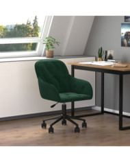 Chaise pivotante de bureau Vert foncé Velours | Mobilier & Déco