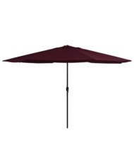 Parasol de jardin avec mât en métal 390 cm rouge bordeaux | Mobilier & Déco