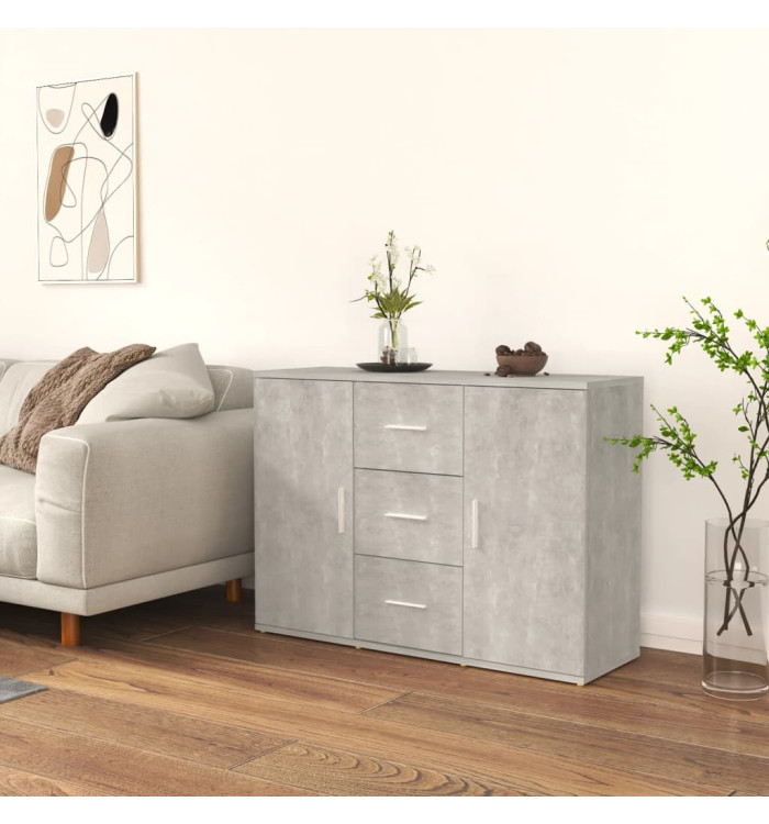 Buffet Gris béton 91x29,5x65 cm Bois d'ingénierie | Mobilier & Déco