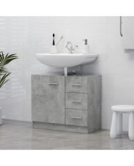 Armoire d'évier Gris béton 63x30x54 cm Bois d'ingénierie | Mobilier & Déco
