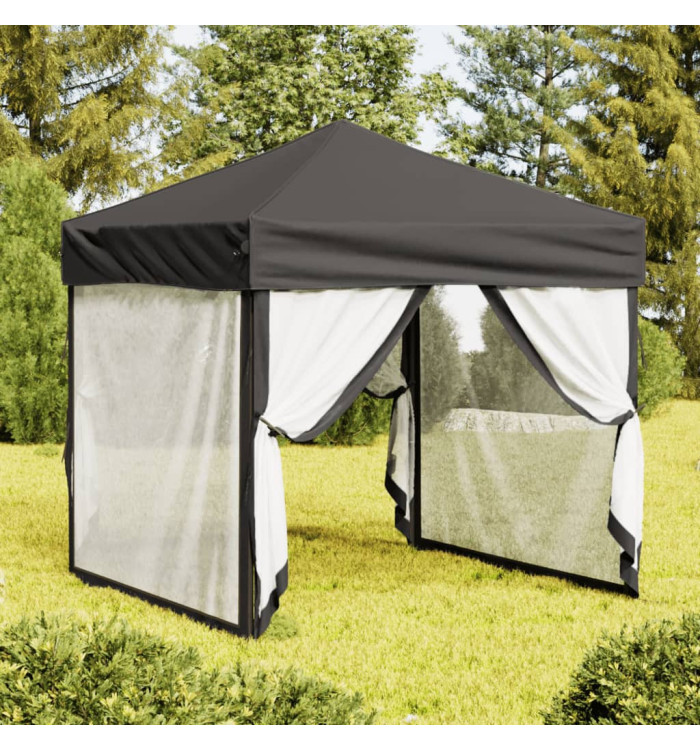 Tente de réception pliable avec parois Anthracite 2x2 m | Mobilier & Déco