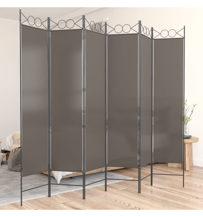 Cloison de séparation 6 panneaux Anthracite 240x220 cm Tissu | Mobilier & Déco