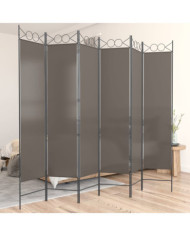 Cloison de séparation 6 panneaux Anthracite 240x220 cm Tissu | Mobilier & Déco