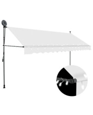 Auvent manuel rétractable avec LED 400 cm Crème | Mobilier & Déco