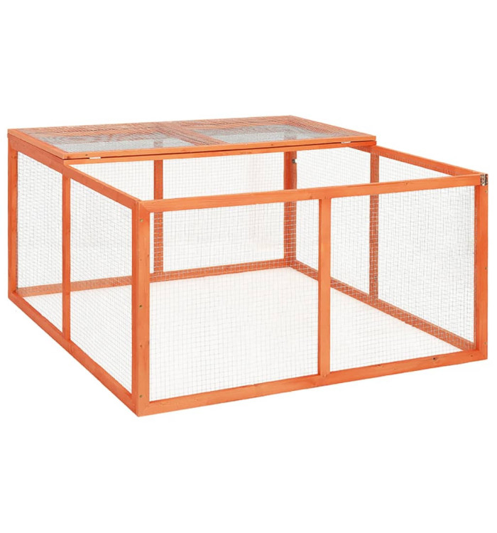Clapier 124x120x60 cm Bois de sapin massif | Mobilier & Déco