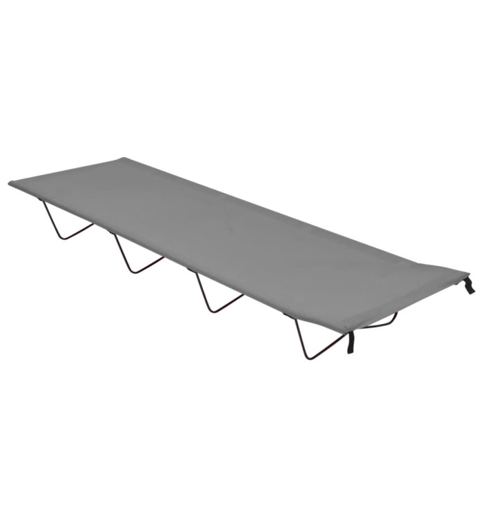 Lit de camping 180x60x19 cm Tissu Oxford et acier Gris | Mobilier & Déco