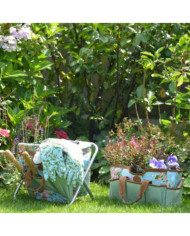 Esschert Design Tabouret porte-outils de jardinage Motif roses | Mobilier & Déco