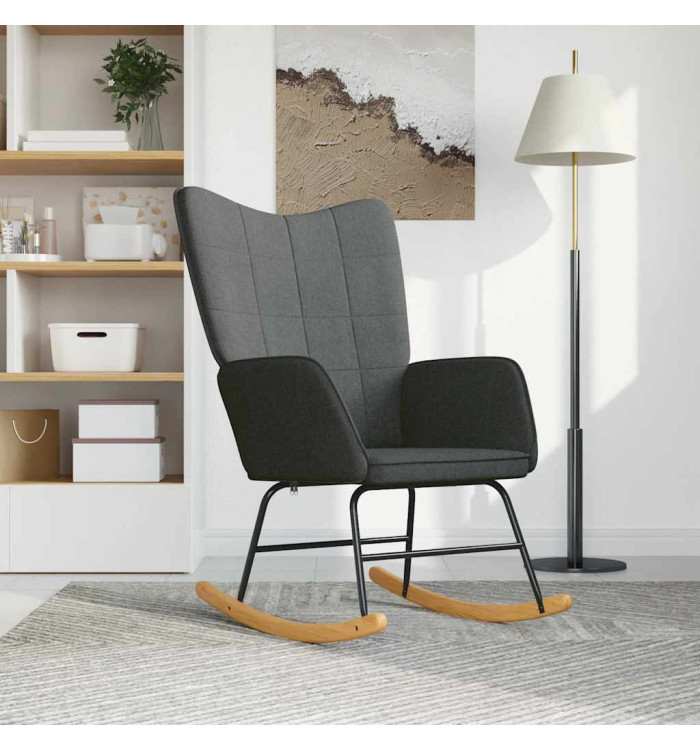 Chaise à bascule Gris foncé Tissu | Mobilier & Déco
