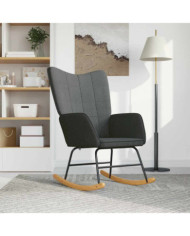 Chaise à bascule Gris foncé Tissu | Mobilier & Déco