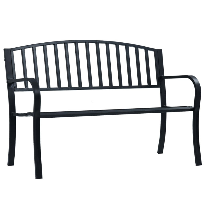 Banc de jardin 125 cm Noir Acier | Mobilier & Déco