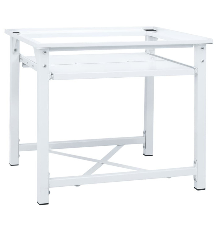 Socle pour machine à laver avec étagère coulissante Blanc | Mobilier & Déco
