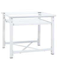 Socle pour machine à laver avec étagère coulissante Blanc | Mobilier & Déco