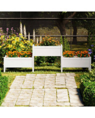 Jardinière Blanc 245,5x44x75 cm Bois massif de pin | Mobilier & Déco
