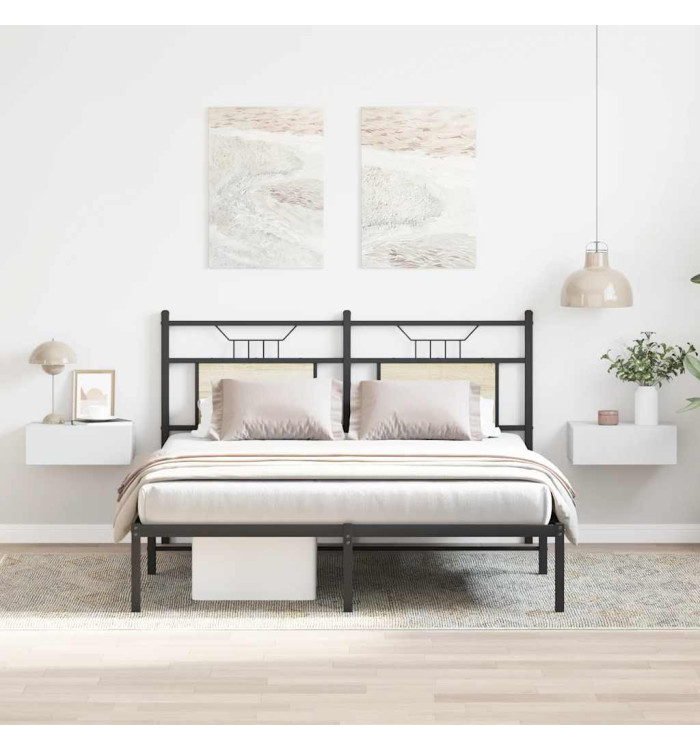 Tables de chevet flottantes 2 pcs Blanc bois d’ingénierie | Mobilier & Déco