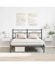 Tables de chevet flottantes 2 pcs Blanc bois d’ingénierie | Mobilier & Déco