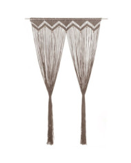 Rideau en macramé Taupe 140x240 cm Coton | Mobilier & Déco