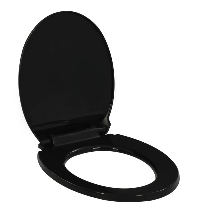 Abattant WC à fermeture en douceur Libération rapide Noir | Mobilier & Déco