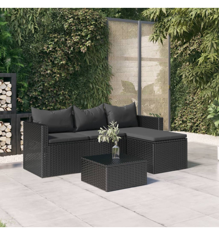 Salon de jardin Noir Résine tressée | Mobilier & Déco