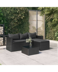 Salon de jardin Noir Résine tressée | Mobilier & Déco