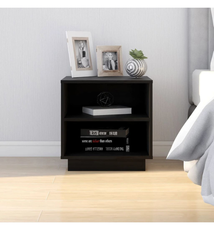 Table de chevet Noir 40x34x40 cm Bois de pin solide | Mobilier & Déco