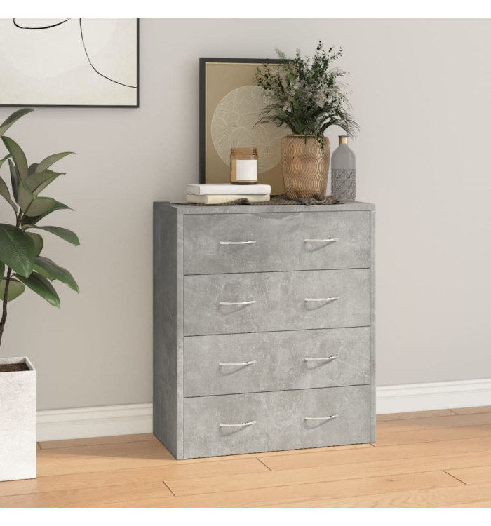 Buffet avec 4 tiroirs 60x30,5x71 cm Gris béton | Mobilier & Déco