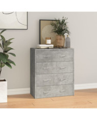 Buffet avec 4 tiroirs 60x30,5x71 cm Gris béton | Mobilier & Déco