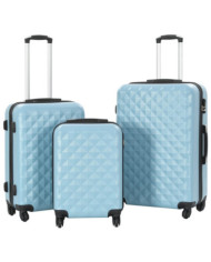 Valise rigide 3 pcs Bleu ABS | Mobilier & Déco