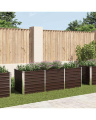Lit surélevé de jardin Marron 240x80x77 cm Acier galvanisé | Mobilier & Déco