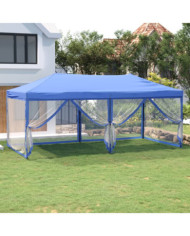 Tente de réception pliable avec parois Bleu 3x6 m | Mobilier & Déco