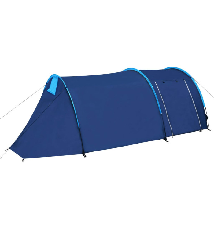 Tente de camping 4 personnes bleu marine et bleu clair | Mobilier & Déco