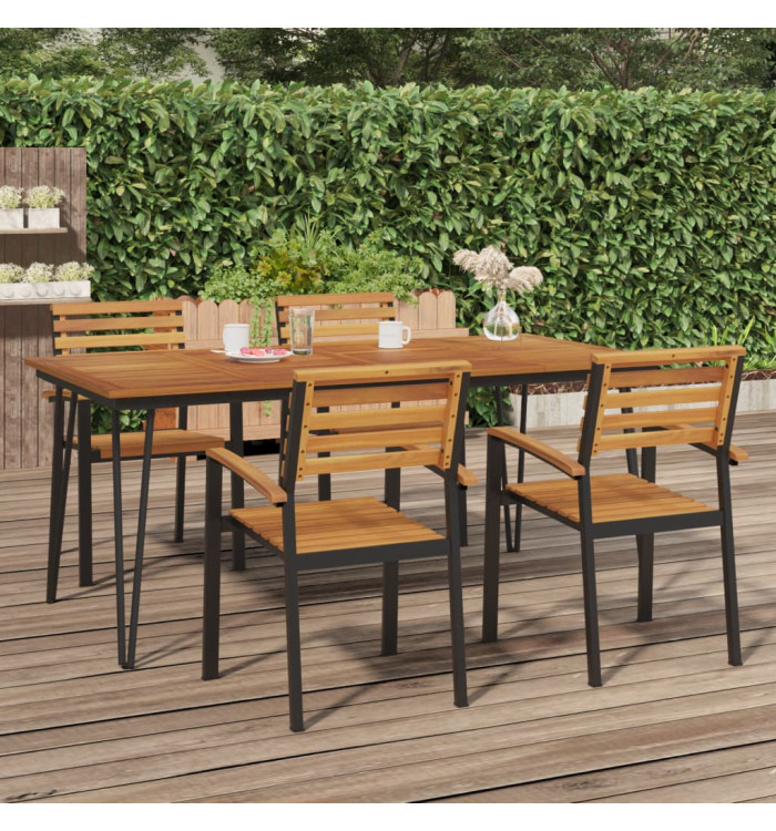 Table de jardin avec pieds épingle à cheveux 180x90x75 acacia | Mobilier & Déco