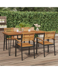 Table de jardin avec pieds épingle à cheveux 180x90x75 acacia | Mobilier & Déco