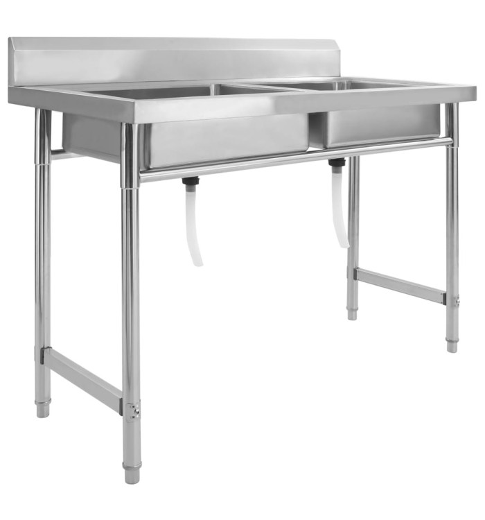 Évier de cuisine à lavabo double Acier inoxydable | Mobilier & Déco