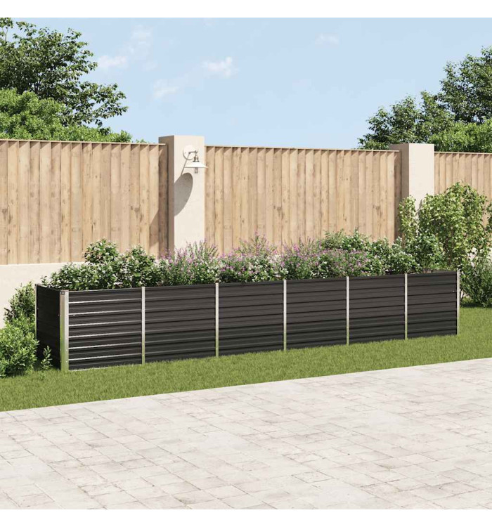 Lit surélevé de jardin Acier galvanisé 480x80x77 cm Anthracite | Mobilier & Déco