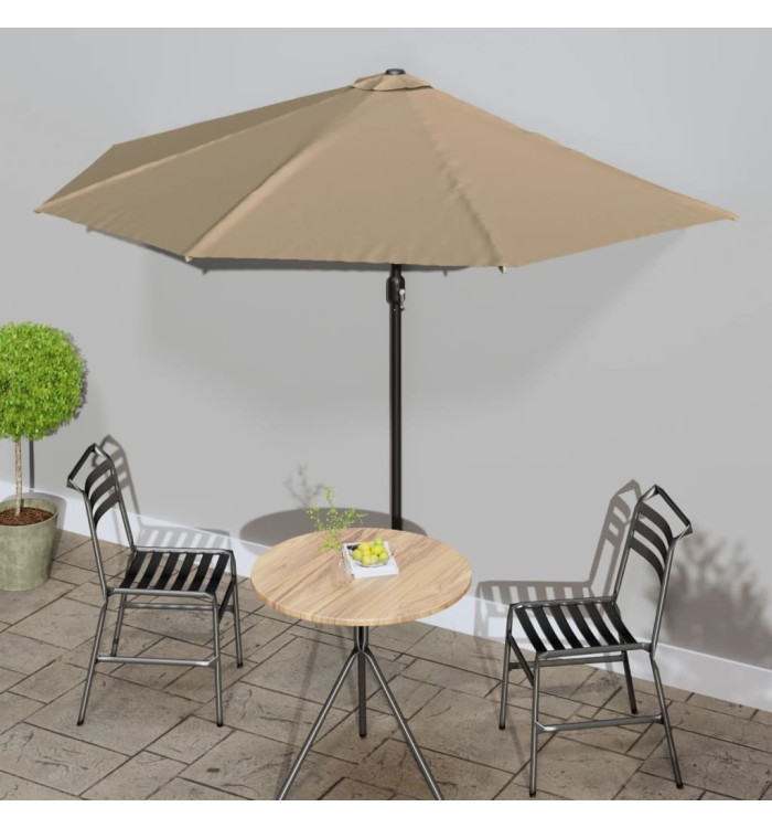Parasol de balcon avec mât en aluminium Taupe 300x155 cm Demi | Mobilier & Déco