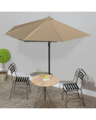 Parasol de balcon avec mât en aluminium Taupe 300x155 cm Demi | Mobilier & Déco