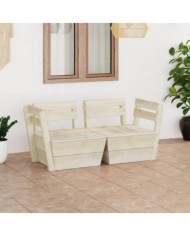 Canapé palette à 2 places de jardin Bois d'épicéa imprégné | Mobilier & Déco