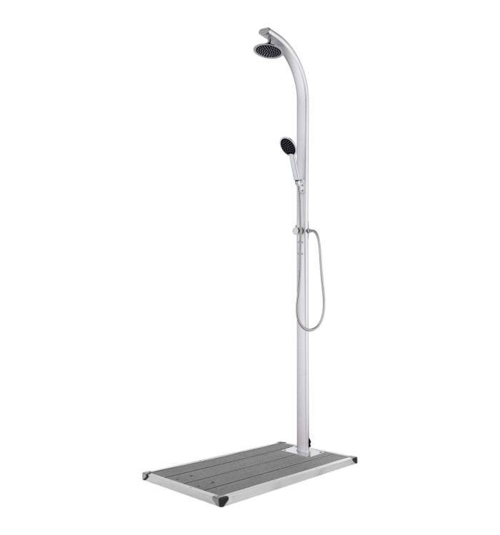 Douche de jardin avec base gris 220 cm Aluminium | Mobilier & Déco