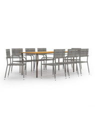 Ensemble à manger de jardin 9 pcs Résine tressée Anthracite | Mobilier & Déco
