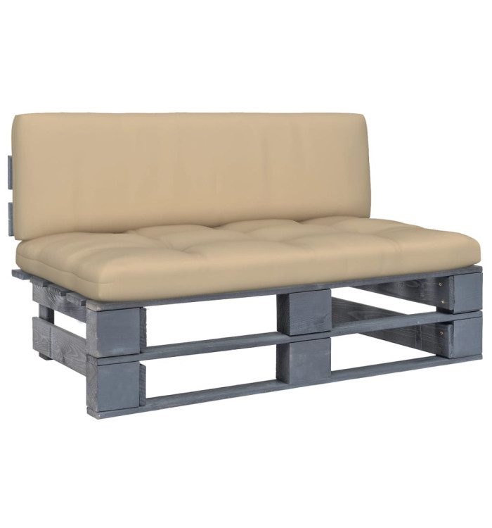 Canapé central palette de jardin Gris Bois de pin imprégné | Mobilier & Déco