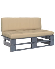 Canapé central palette de jardin Gris Bois de pin imprégné | Mobilier & Déco