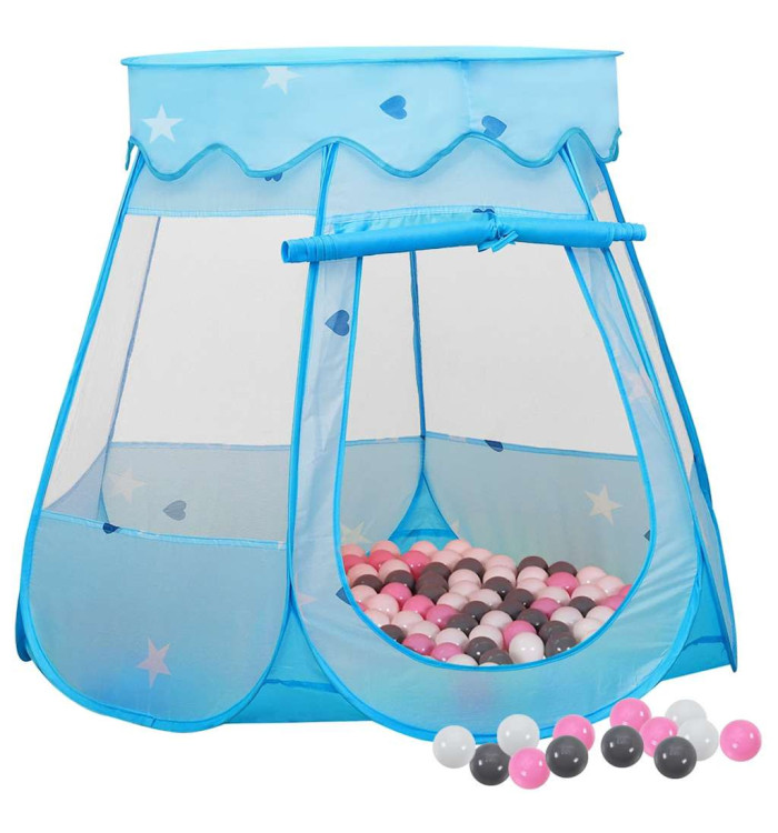 Tente de jeu pour enfants avec 250 balles Bleu 102x102x82 cm | Mobilier & Déco
