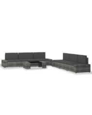 Salon de jardin 7 pcs Résine tressée Gris | Mobilier & Déco