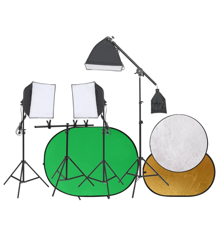 Kit de studio photo avec éclairage écran de fond et réflecteur | Mobilier & Déco