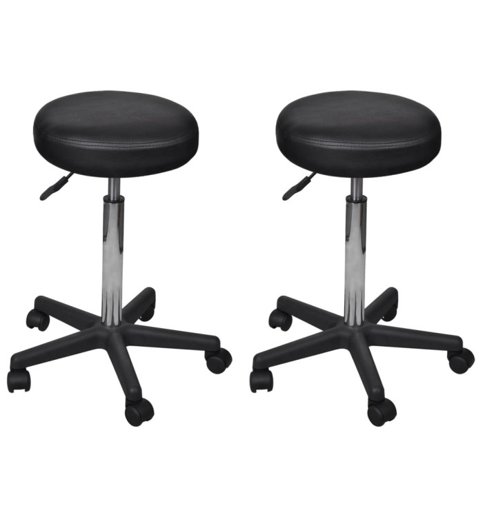 Tabourets de bureau lot de 2 Noir 35,5x84 cm Similicuir | Mobilier & Déco