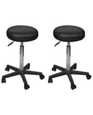 Tabourets de bureau lot de 2 Noir 35,5x84 cm Similicuir | Mobilier & Déco